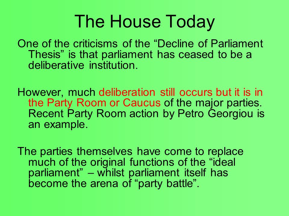 Define decline of parliament thesis writing